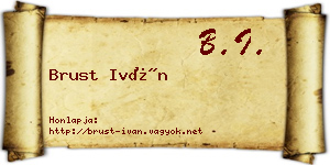 Brust Iván névjegykártya